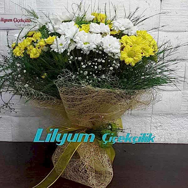 Sarı Beyaz Papatya Buketi Resim 1