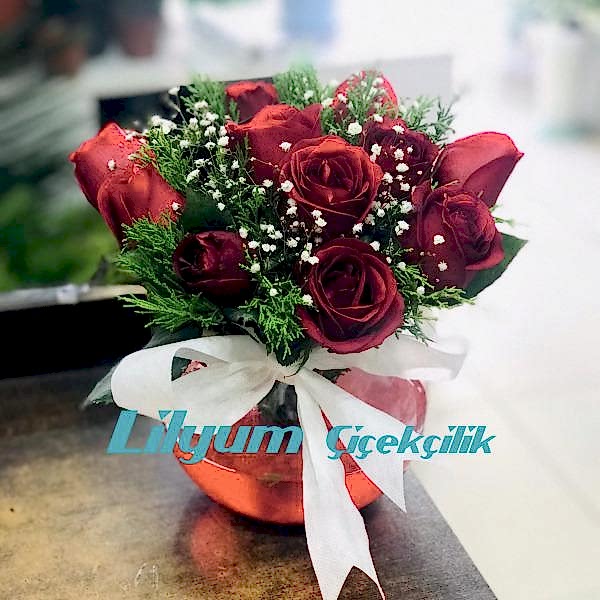 Fanus İçinde 12 Gül  Resim 1